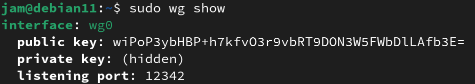 The above commands output